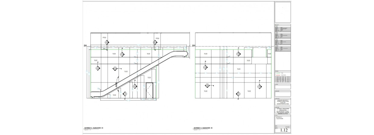 Stone and tile shop drawings for the building complex renovation.